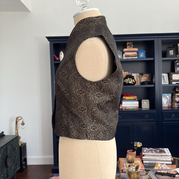 Vintage Georgiou Studio gold & black Vest size 6 - Picture 2 of 7